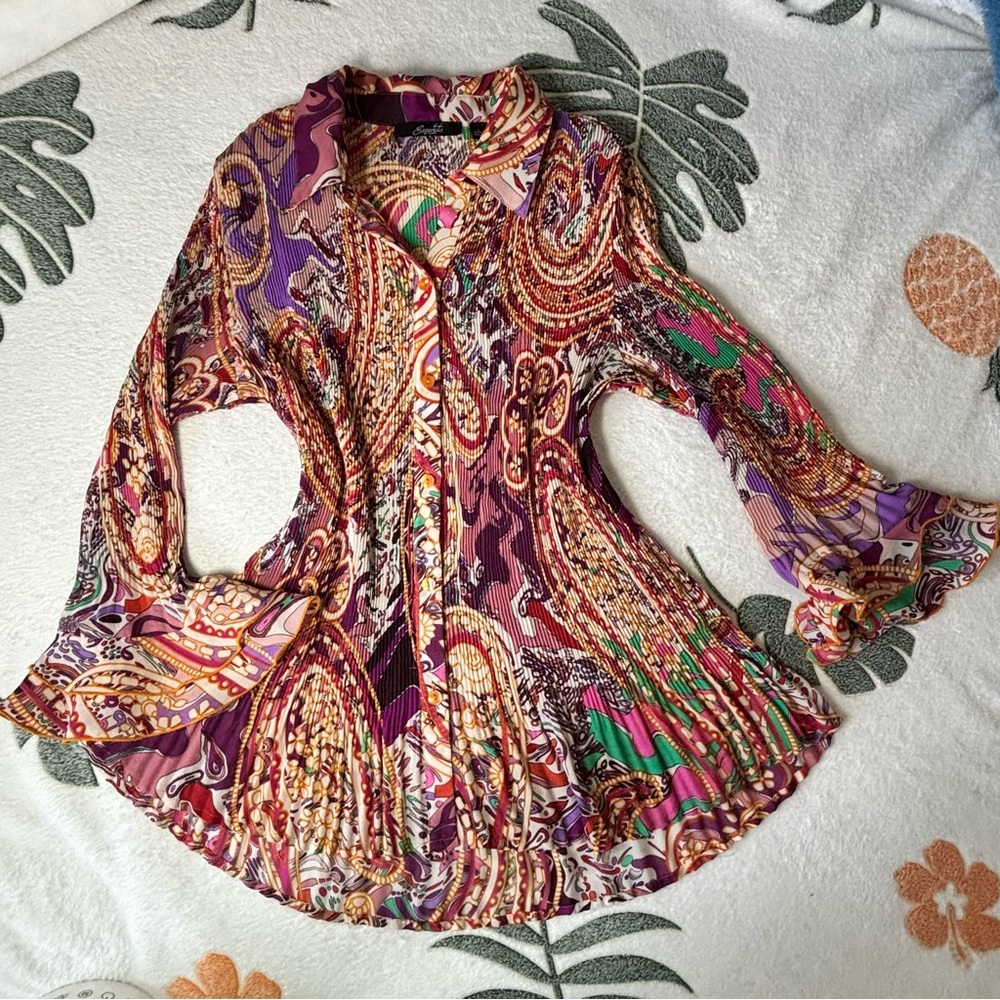 Multicolor With Different Patterns Paisley Blouse